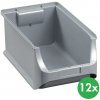 Allit Plastové boxy PLUS 4, 205 x 355 x 150 mm, sivé, 12 ks