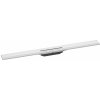 Hansgrohe RainDrain Flex - Lineárny sprchový žľab s roštom z nehrdzavejúcej ocele 900, ku stene, skrátiteľný, matná biela 56052700