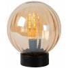 LUCIDE 45593/01/62 MONSARAZ stolná lampička V290mm 1xE27 čierna, jantárová