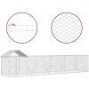 VidaXL Ohrádka pre psa so strechou, strieborná, 10x2x2,5 m, galvanizovaná oceľ