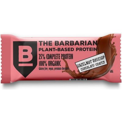 The Barbarian Proteinová Tyčinka Chocolate Coated Hazelnut & Rosehip, 68 g Proteín Bar