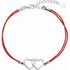 Evolution Group Romantický kabala náramok Prepojené srdiečka 13050.3 red