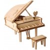 Robotime 3D drevené puzzle Grand piano 74 ks