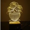 Beling 3D lampa, Ruže, 7 farebná S364