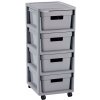 CURVER INFINITY 4x11L Zásuvky 36x69x30cm šedé 04355-099