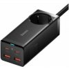 Baseus Rýchlonabíjačka do siete GaN3 Pro, 2x USB-C, 2x USB + AC 100W s káblom USB-C/USB-C čierna 6932172604233