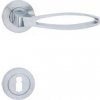 Dverové kovanie COBRA VALI-R (OCS), kľučka-kľučka, Otvor na cylindrickú vložku PZ, COBRA OCS (chróm matný)