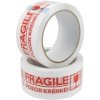 JUNIOR Páska lepiaca 48 mm x 66 m s potlačou - Fragile/Krehké!