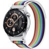 BStrap Velcro Nylon remienok na Garmin Vivoactive 5, white rainbow