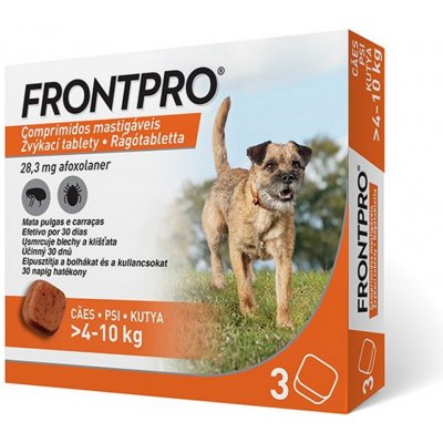 FRONTPRO® antiparazitárne žuvacie tablety pre psov (4-10 kg) 28,3 mg 3 kusy