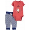 CARTER'S Set 2dielny body kr. rukáv, tepláky Dino Stripes chlapec 3m