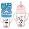 Canpol Babies nevylievací hrnček so slamkou a závažím Exotic Panda ružový 270 ml