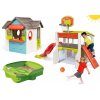 Set domček so záhradnou reštauráciou Chef House DeLuxe Smoby a športové hracie centrum s basketbalovým košom a pieskovisko s krytom