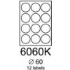 etikety RAYFILM 60mm kruh oranžové flourescentné laser R01336060KA (100 list./A4)