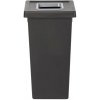 Čierny plastový odpadkový kôš FIT-BIN s šedým vekom - 75 l