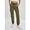 URBAN CLASSICS dámske nohavice Ladies High Waist Cargo Jogging Pants summer olive