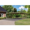 Drevený prístrešok / carport CLASSIC 3B s plechmi Lanitplast