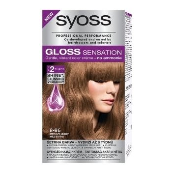 Syoss Gloss Sensation Šetrná farba na vlasy bez amoniaku 8-86 Medovýnugát