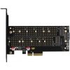AXAGON PCEM2-D, PCIe x4 - M.2 NVMe M-key + SATA B-key slot adaptér, vč. LP