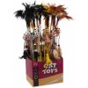 Hračka Magic Cat cumlík myška s pierkami bavlna s catnip 20cm+46cm 24ks
