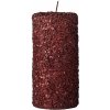 Lene Bjerre Dekoratívne sviečka GLITERIA tmavo červená 15 cm