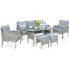 Záhradná zostava z umelého ratanu CORTINA + VAKY Dolphin sivá