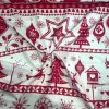 Škandinávsky vianočný vzor bavlnenej látky červený, metráž 160 cm