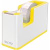 Leitz WOW Odvíječ pásky bílo-žlutá / Na pásky do 19 mm x 33 m