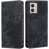 Peňaženkové kožené puzdro Brush na Motorola Moto G13 / G23 / G53 5G - Čierna