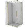 Mexen Velar, sprchový kút s posuvnými dverami 90(dvere) x 70(stena) cm, 8mm číre sklo, zlatá matná, 871-090-070-01-55
