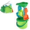 Teddies Sada na piesok plast vedierko so sitkom 13x10cm, lopatka, hrabličky, mlynček v sieťke
