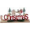 Home Styling Collection Drevená vianočná dekorácia 30 x 16 cm Vzor: Vták s darčekom