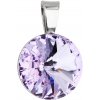 Strieborný prívesok s krištálmi Swarovski fialový okrúhly-rivoli 34112.3 violet