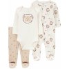 CARTER'S Set 3dielny overal, body dl. rukáv, polodupačky Ivory Lion chlapec 6m/ veľ. 68