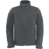 B&C | Hooded Softshell /men, Pánska 3-vrstvová softshellová bunda s kapucňou, sivá dark, S