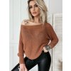 Fashionweek Dámsky sexi sveter s netopierími rukávom NB7972 Farba: Camel, Veľkosť: Universal