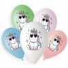 Smart Balloons Balónik/Balonky nafukovacie s potlačou jednorožec 13'' priemer 33cm 5ks v sáčku