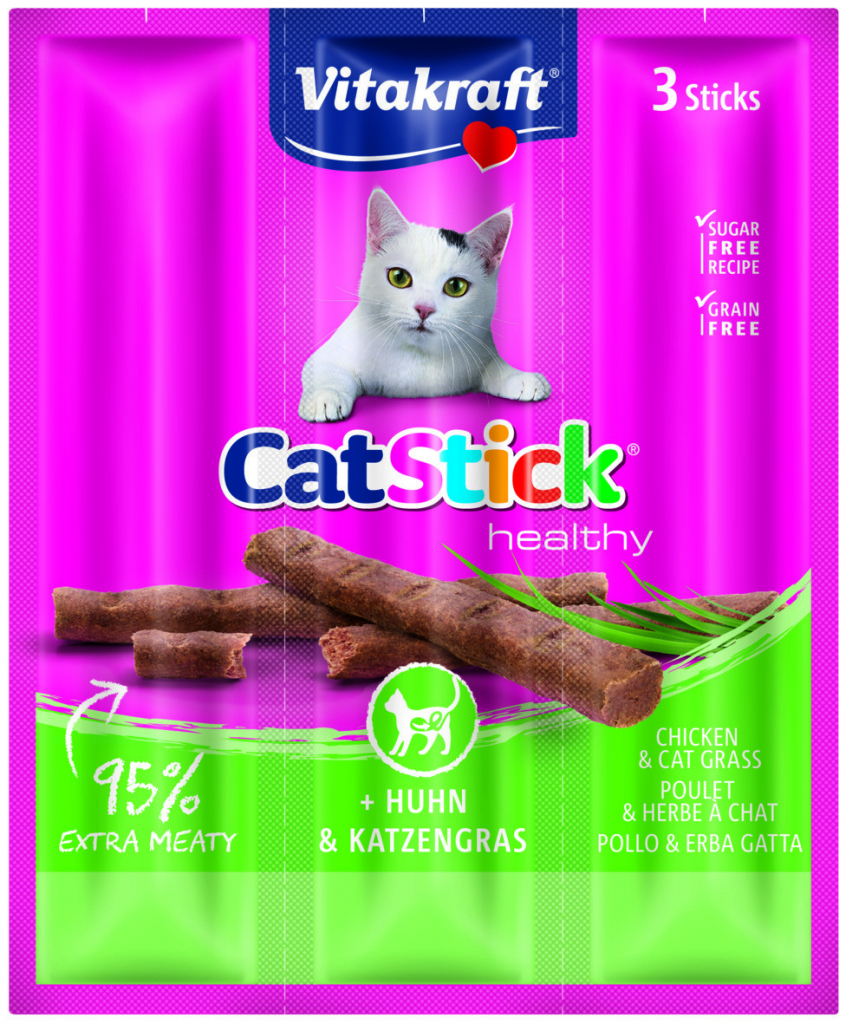 Vitakraft Cat Stick mini kura mačacia tráva 18 g