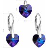 Evolution Group Sada šperkov s krištáľmi Swarovski náušnice a prívesok modré srdcia 39003.5 heliotrope
