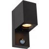 Lucide | Lucide 69802/01/30 -Vonkajšie svietidlo so senzorom ZARO 1xGU10/7W/230V IP65 čierna | LC3758