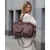 MARCO MAZZINI Čokoládová kožená shopper taška