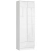 Uzavretý regál R60 2D 1SZ CLP biely / biely lesk