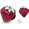 Prívesok Striebro 925 Jahoda so zrnkami, korálik na náramok, jedlo a pitie