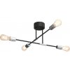 Luminex | Luster na tyči FLAME 4xE27/60W/230V čierna/lesklý chróm | LU3909