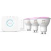 Philips Hue Bluetooth 3x žiarovka LED RGB GU10 4,3W, 350lm, 2000-6500K, biela + bridge