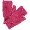 Vlnka vlnené pletené bezprsté rukavice pruhované ružová