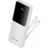 Vention 10 000 mAh Power Bank with Integrated USB-C and Lightning Cables 22.5 W White LED Display Ty