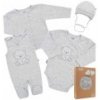 Dojčenská súprava do pôrodnice New Baby For Sweet Bear biela Sivá 62 (3-6m)