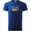 Kvetinové číslo kreslené - 50 - Tričko extra veľké (5-8XL) - 5XL ( Kráľovská modrá )