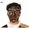 Maska zlatá s kolieskami Steampunk